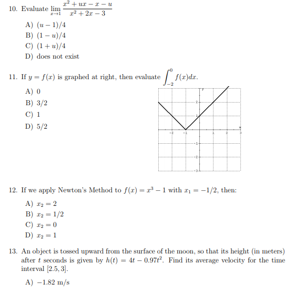 Solved Ur U 10 Evaluate Lim 1 1 2 23 A U 1 4 B Chegg Com