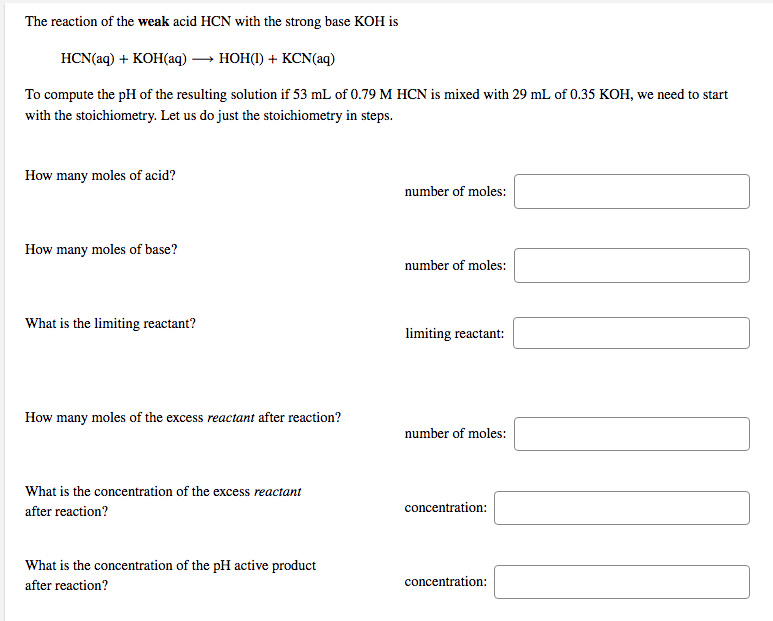 Solved The reaction of the strong acid HBr with the strong