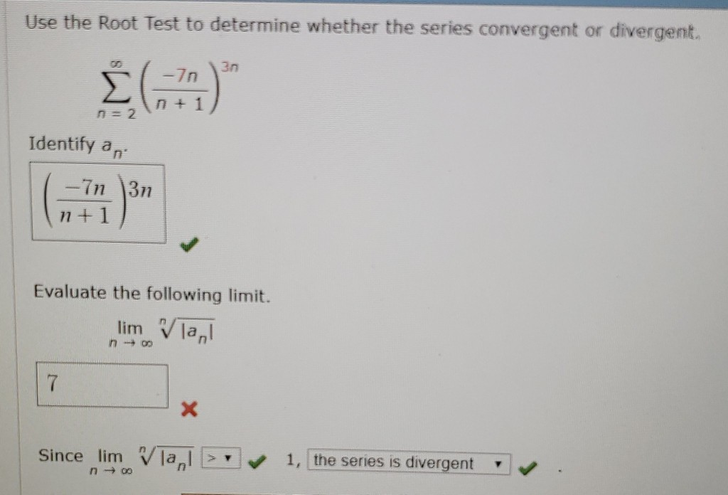 Solved use the root test to determine whether the series is | Chegg.com