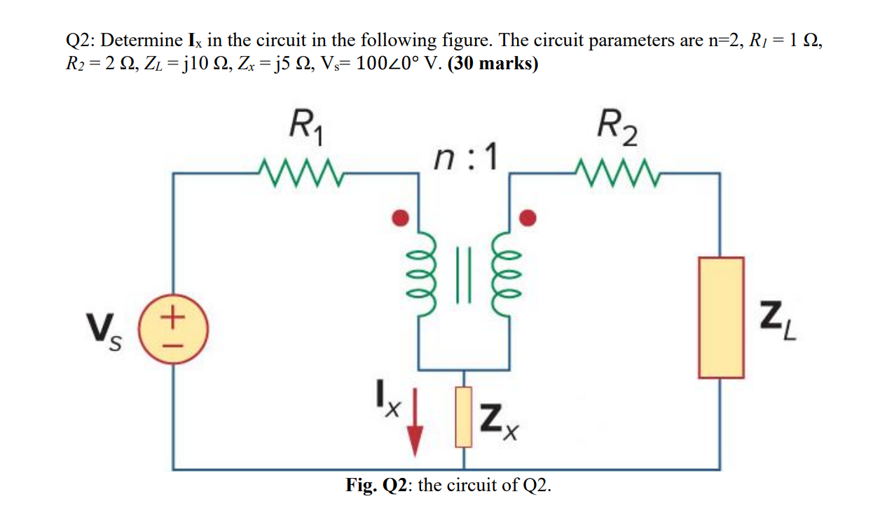 Solved Q2: Determine Ix in the circuit in the following | Chegg.com
