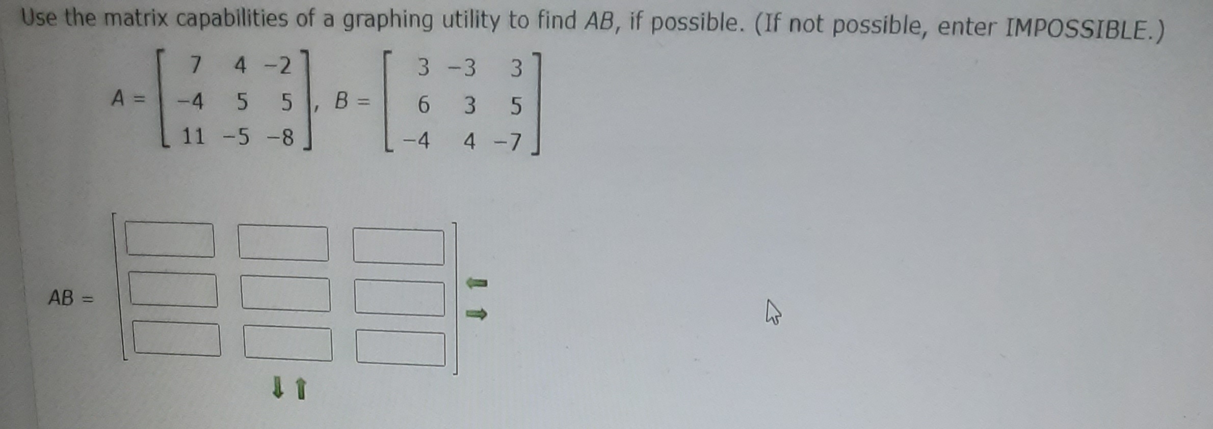 Solved Use the matrix capabilities of a graphing utility to | Chegg.com