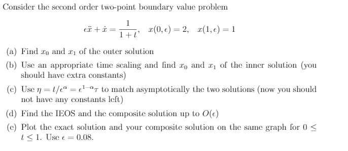 Consider the second order two-point boundary value | Chegg.com