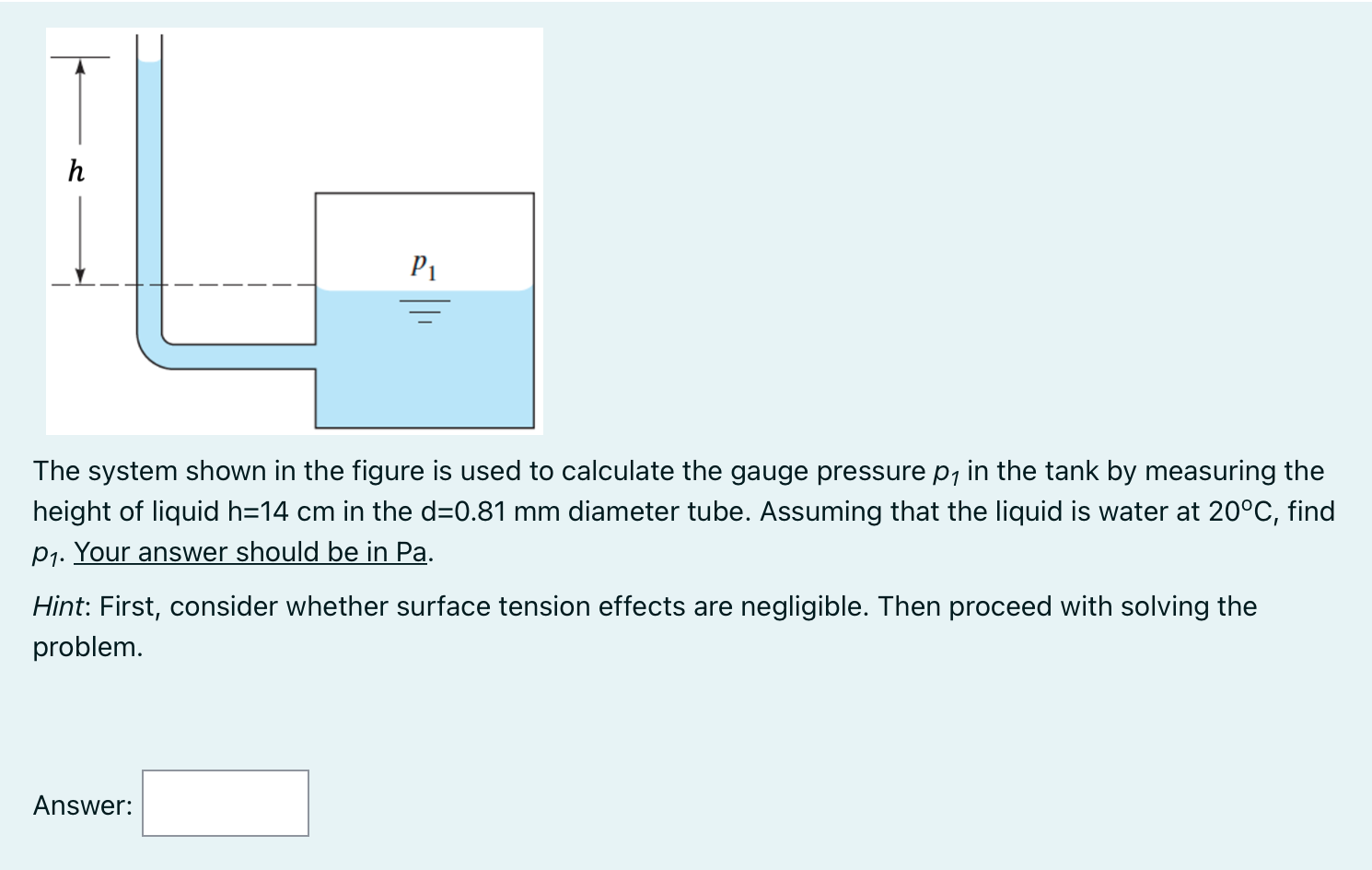 Solved h P1 The system shown in the figure is used to | Chegg.com