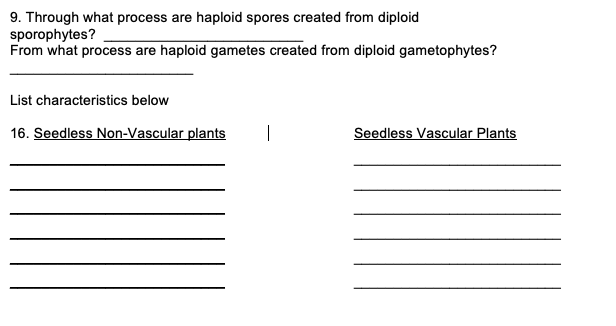 Solved 4. List the lower plant phyla you will observe. 7. | Chegg.com