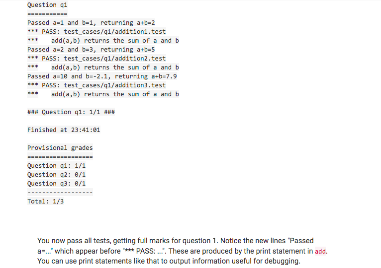 Solved Question 1: Addition Open addition.py and look at the | Chegg.com