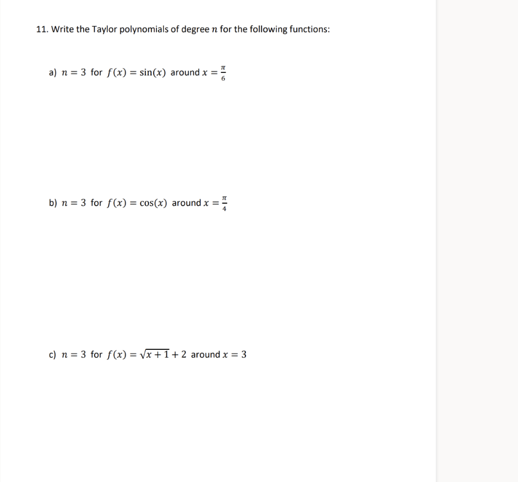 Solved (SOLVE ALL PARTS PLEASE) I do not know how to do this | Chegg.com