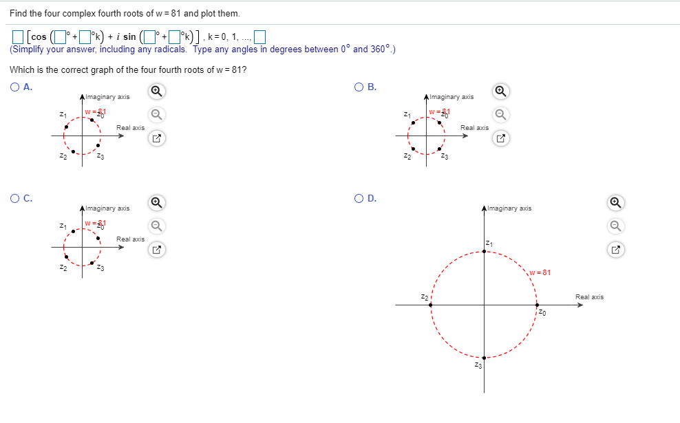 solved-find-the-four-complex-fourth-roots-of-w-81-and-plot-chegg