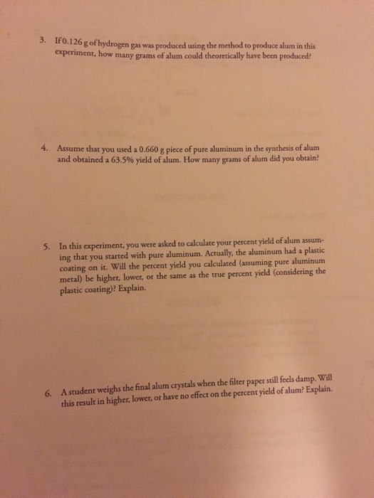 Solved DATA 32 Mass of piece of aluminum Mass of filter