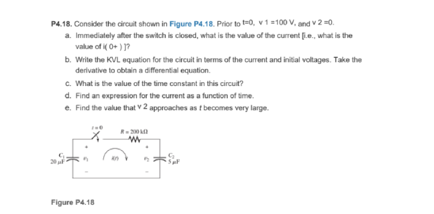 Solved P4.18. Consider the circuit shown in Figure P4.18. | Chegg.com