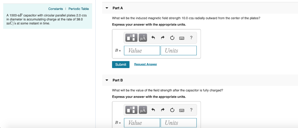 Solved Part A Periodic Table Constants A 1500-nF capacitor | Chegg.com