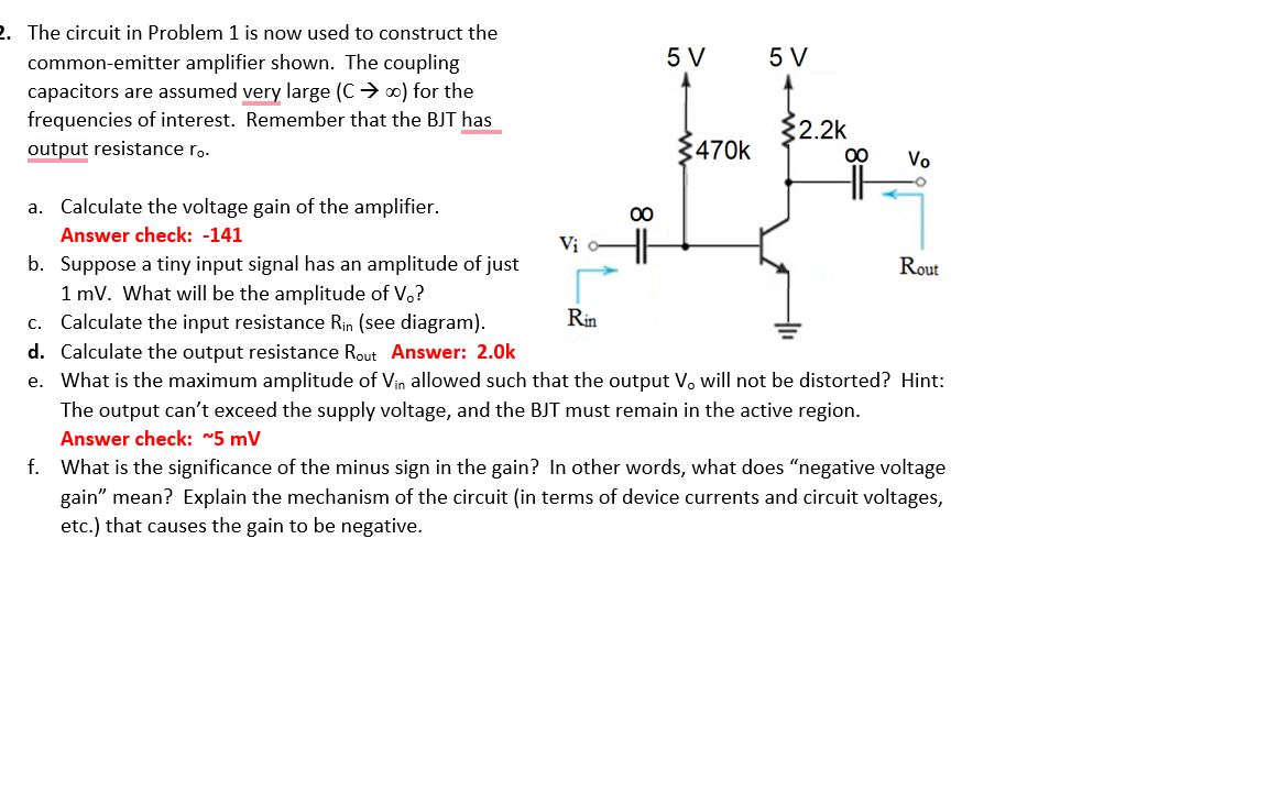 The circuit in Problem 1 is now used to construct the | Chegg.com
