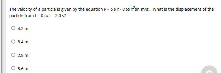 Solved The velocity of a particle is given by the equation v | Chegg.com