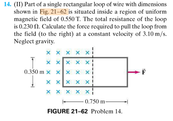 Solved 14. (II) Part of a single rectangular loop of wire | Chegg.com