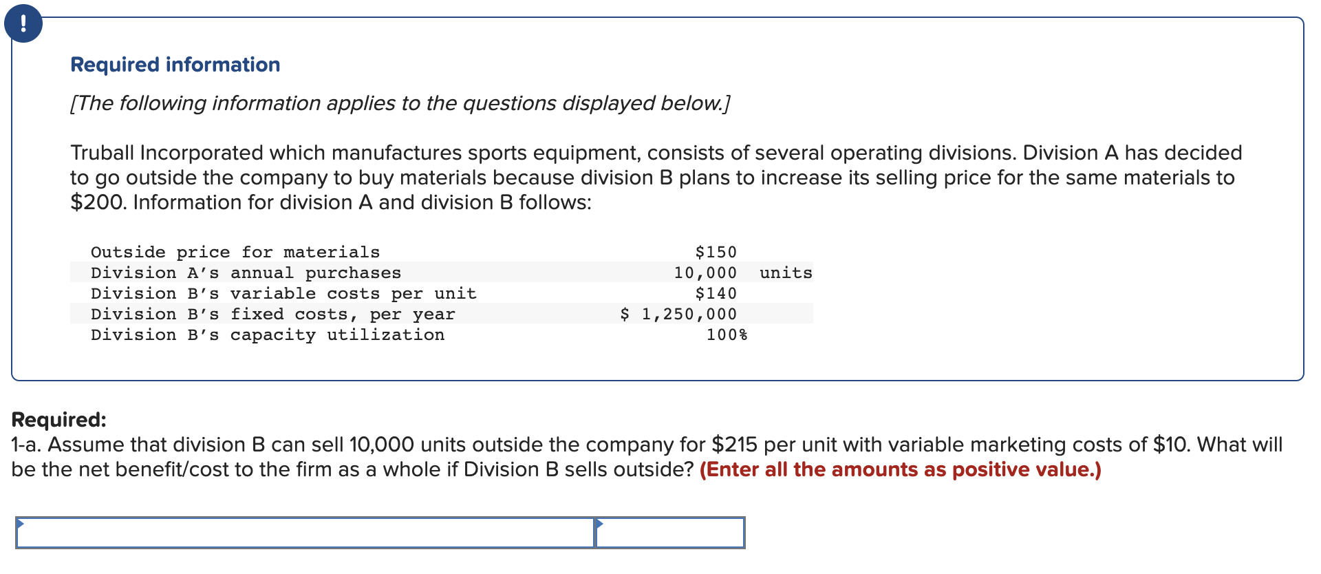 Solved ! Required information [The following information