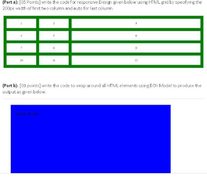 Solved (Part A): [05 Points] Write The Code For Responsive | Chegg.com