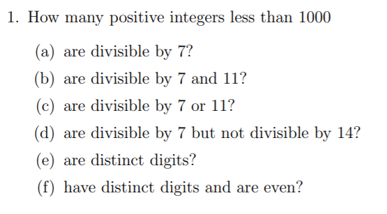 Solved 1 How Many Positive Integers Less Than 1000 A Are 0953