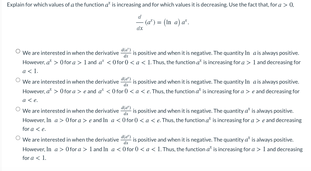 Solved Explain for which values of a the function af is | Chegg.com