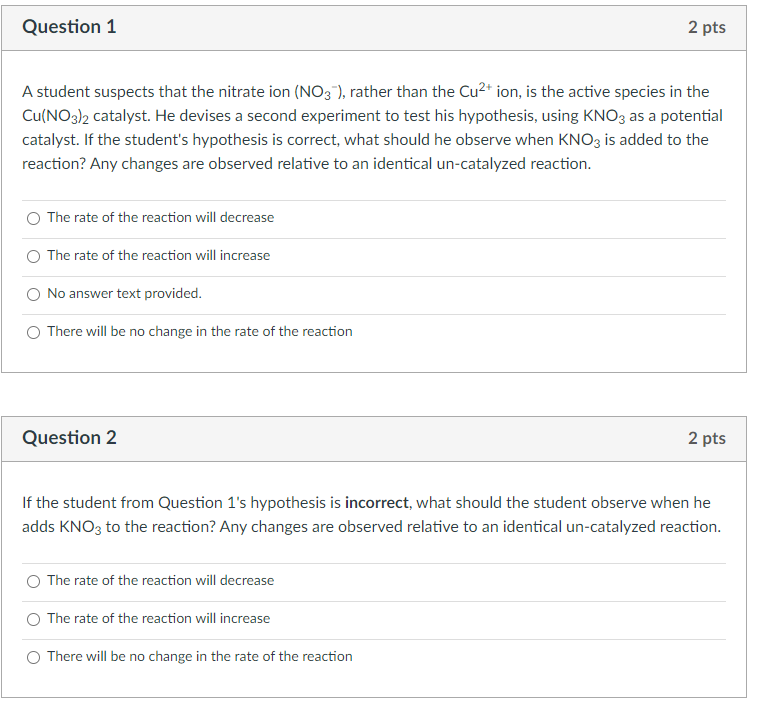 Solved A student suspects that the nitrate ion (NO3−), | Chegg.com