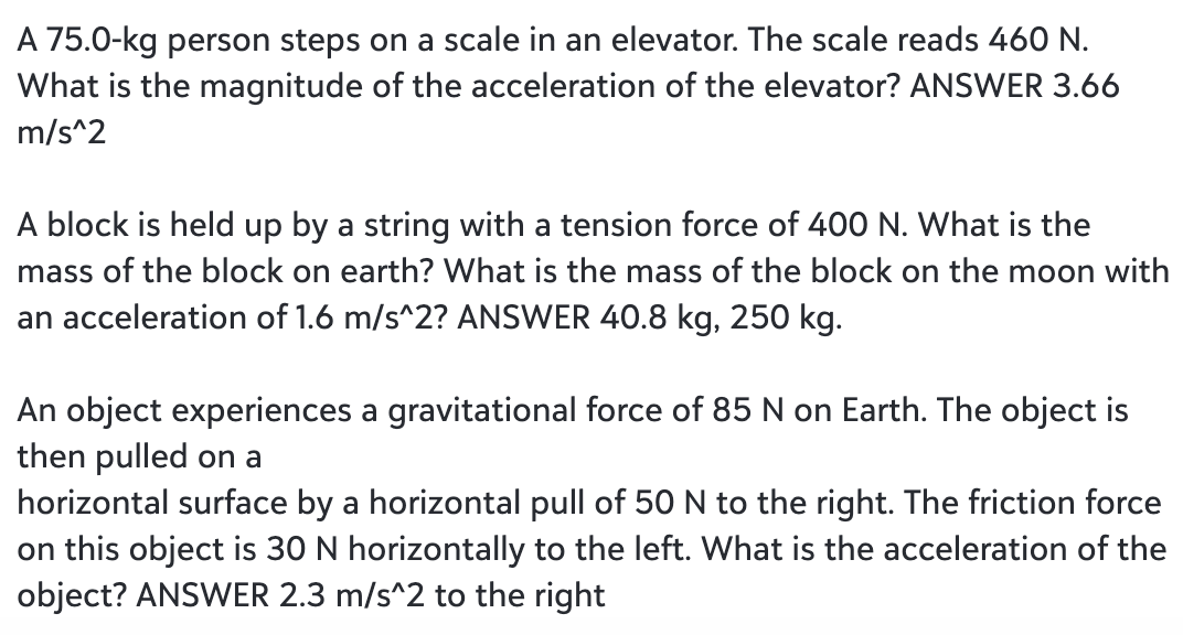 Solved A 75.0-kg person steps on a scale in an elevator. The | Chegg.com