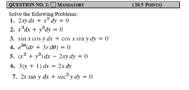 Solved 10 5 Points Question No 2 Mandatory Solve The Chegg Com