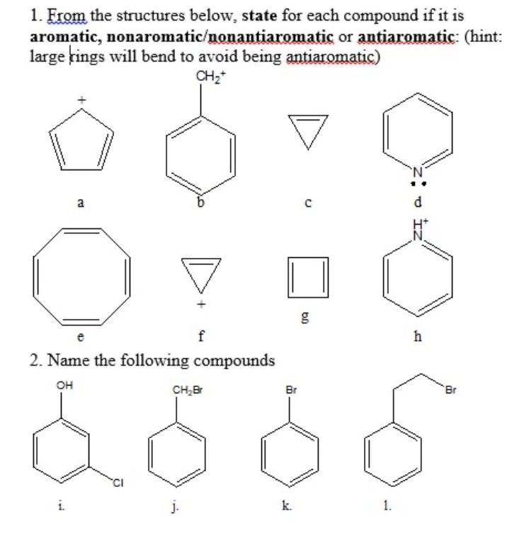 Solved 1. From the structures below, state for each compound | Chegg.com