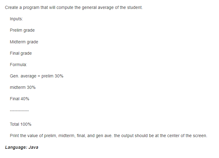Solved Create a program that will compute the general | Chegg.com
