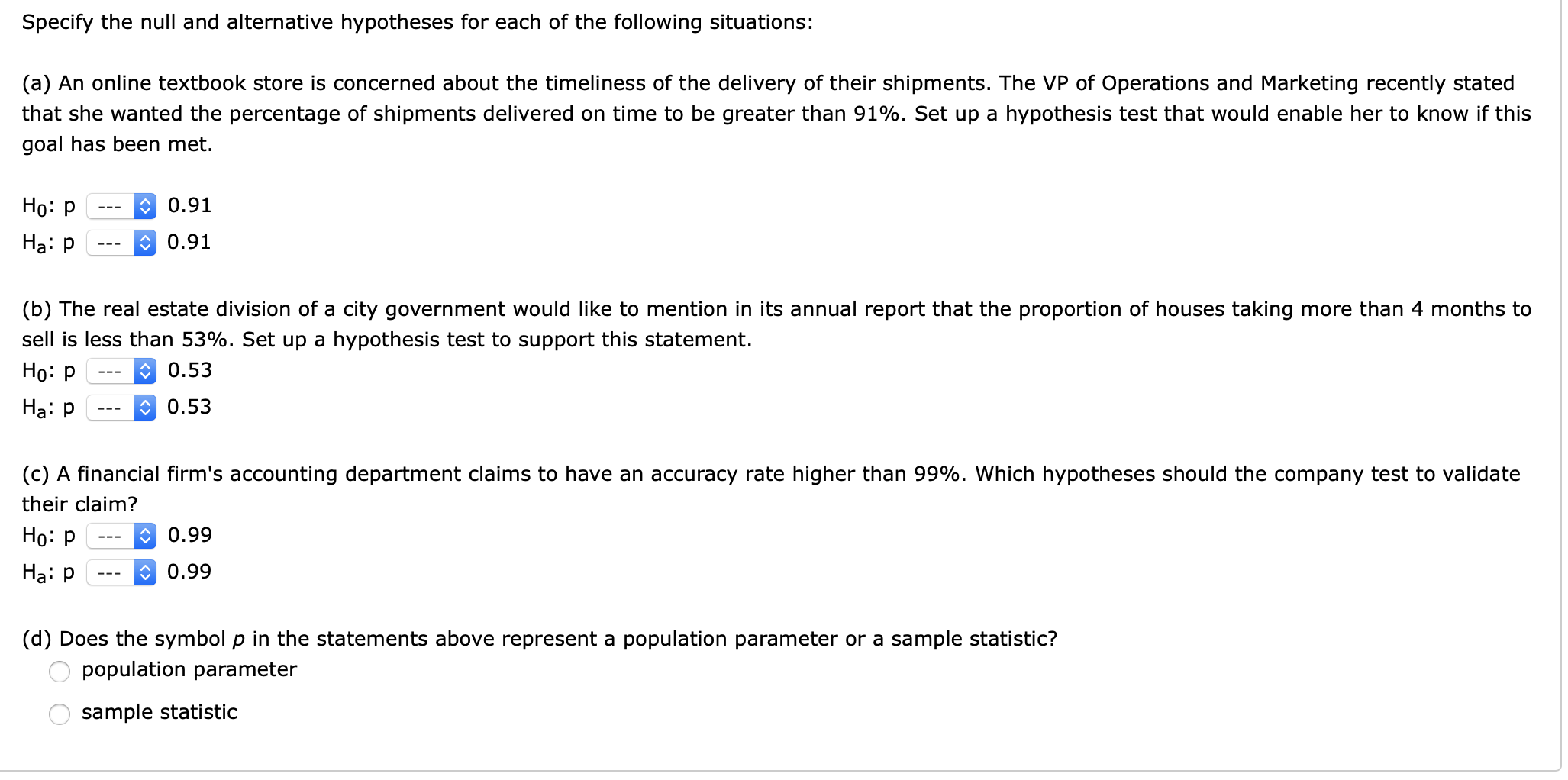 The symbol for the sample statistic in this situation