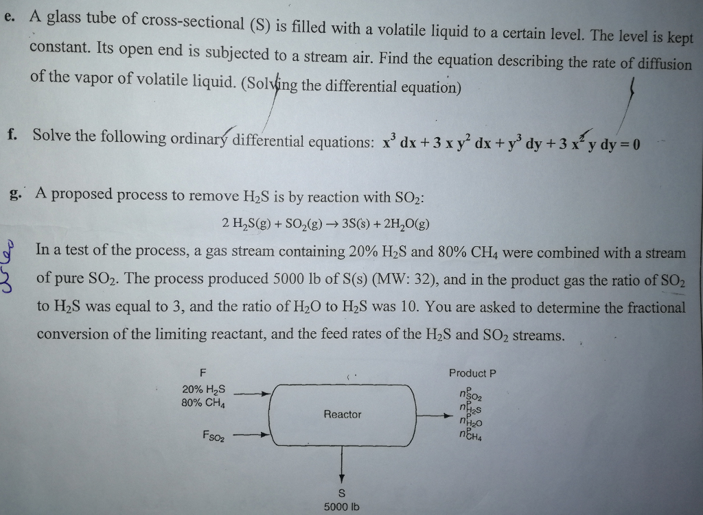 Solved e. A glass tube of cross-sectional (S) is filled with | Chegg.com