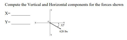 Solved Compute the Vertical and Horizontal components for | Chegg.com
