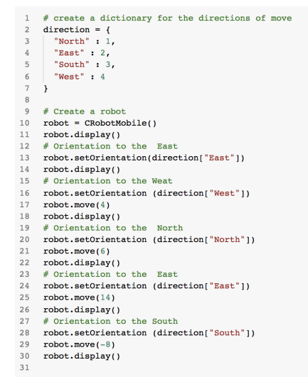 Solved Problem: 1. Create a class CRobot that creates a | Chegg.com