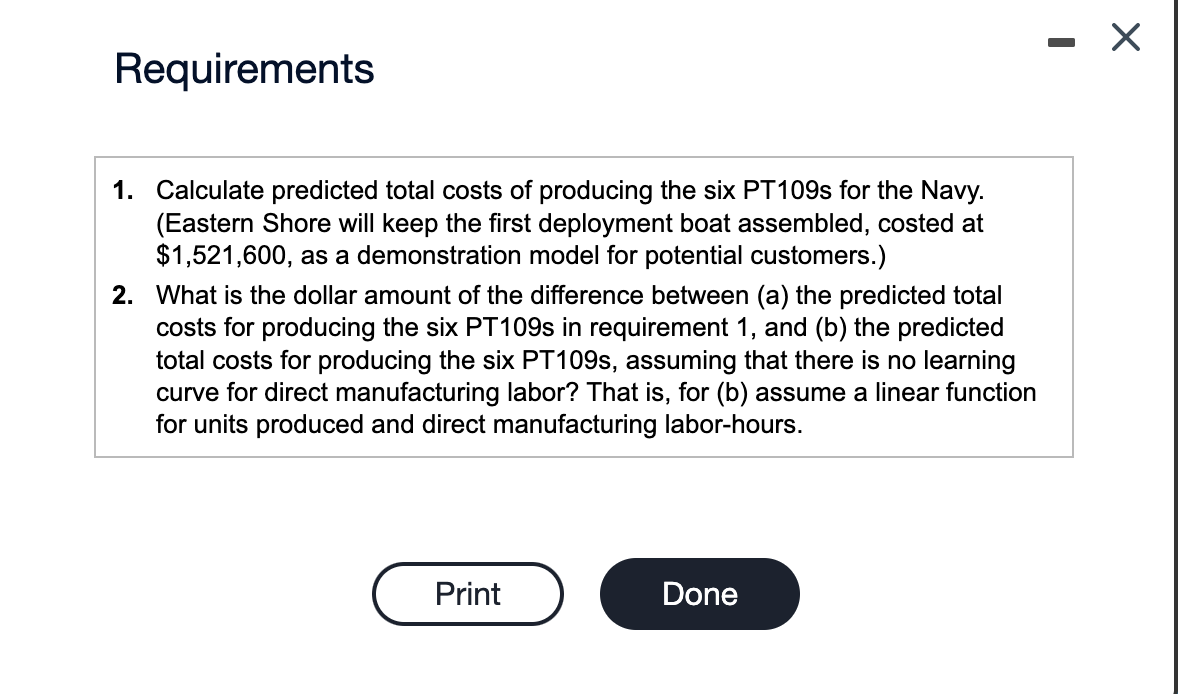 Solved The Eastern Shore Company, which is under contract to