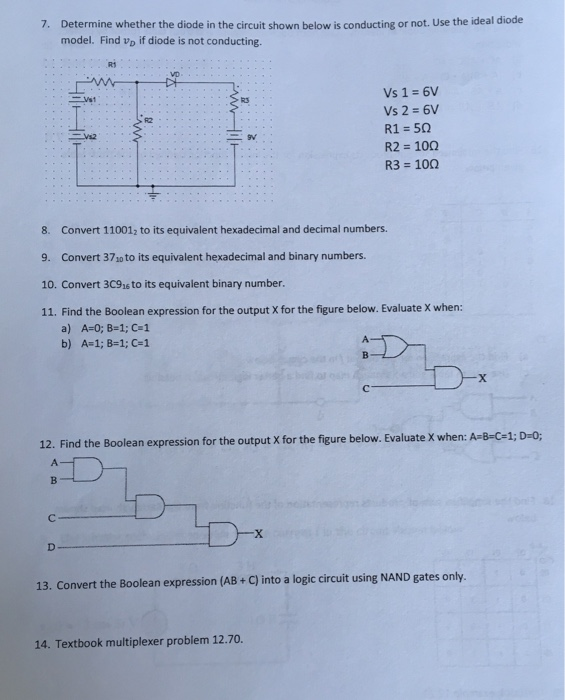 Solved 1. a) Find v in the circuit shown below. b) Find the | Chegg.com