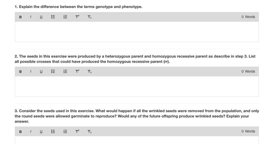 Solved 1. Explain the difference between the terms genotype | Chegg.com