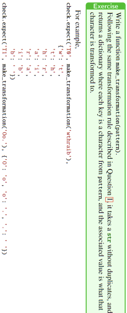 Solved Write a function make_transformation(pattern). | Chegg.com