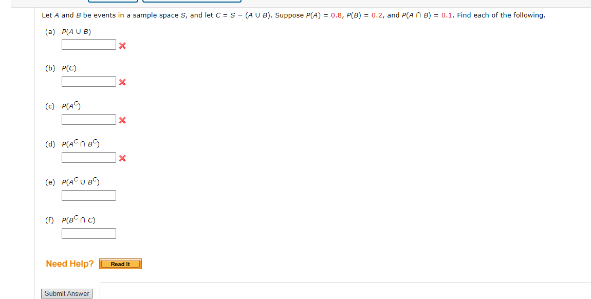 Solved Let A and B be events in a sample space S, and let C | Chegg.com