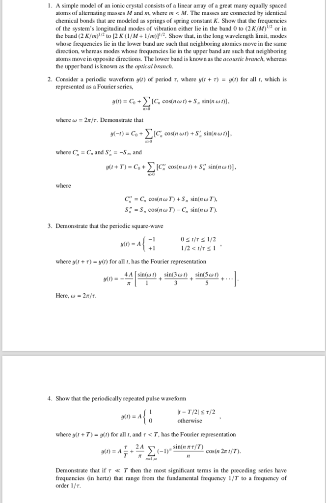 Solved 1. A simple model of an ionic crystal consists of a | Chegg.com