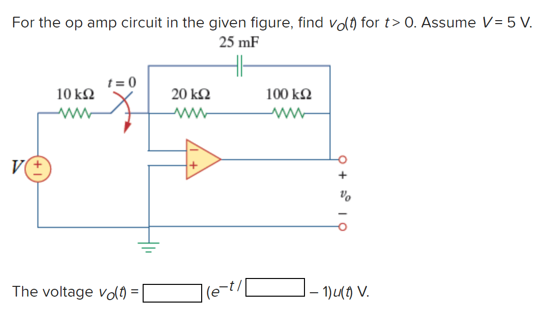 Solved solve For the op amp circuit in the given figure, | Chegg.com