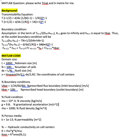 Solved Matlab Question Please Write Tmat And B Matrix F