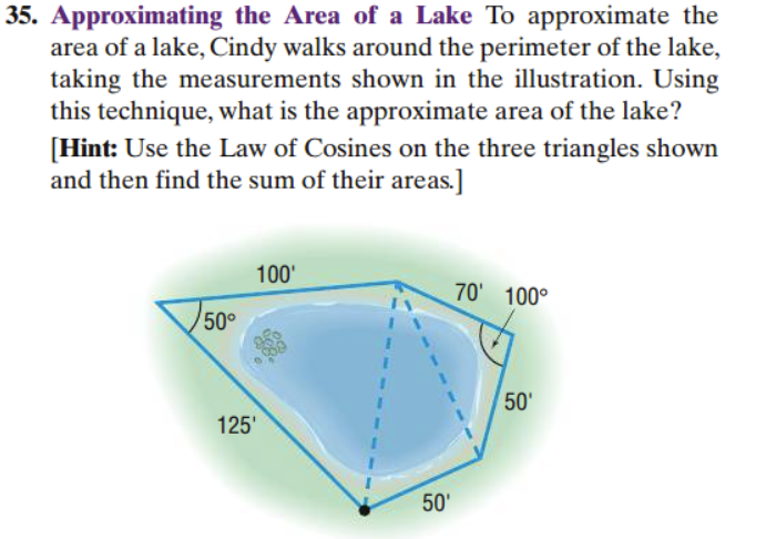 Solved 35. Approximating the Area of a Lake To approximate | Chegg.com