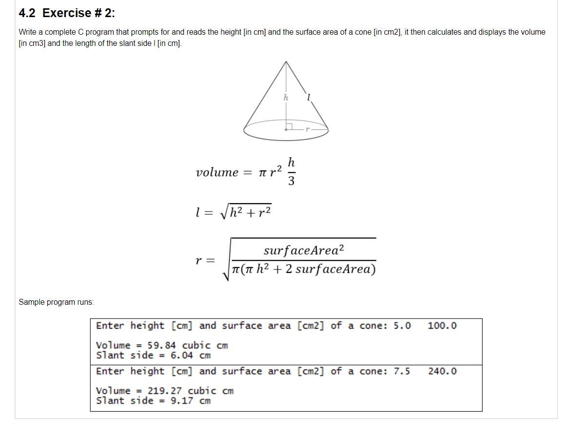 Solved 2999.299 Exercise # 299: Write a complete C program that  Chegg.com