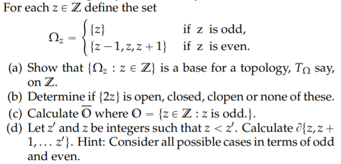 Solved For each z define the set. (a) Show that {Ω_z : z | Chegg.com