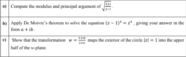 Solved a) Compute the modulus and principal argument of 2+i | Chegg.com