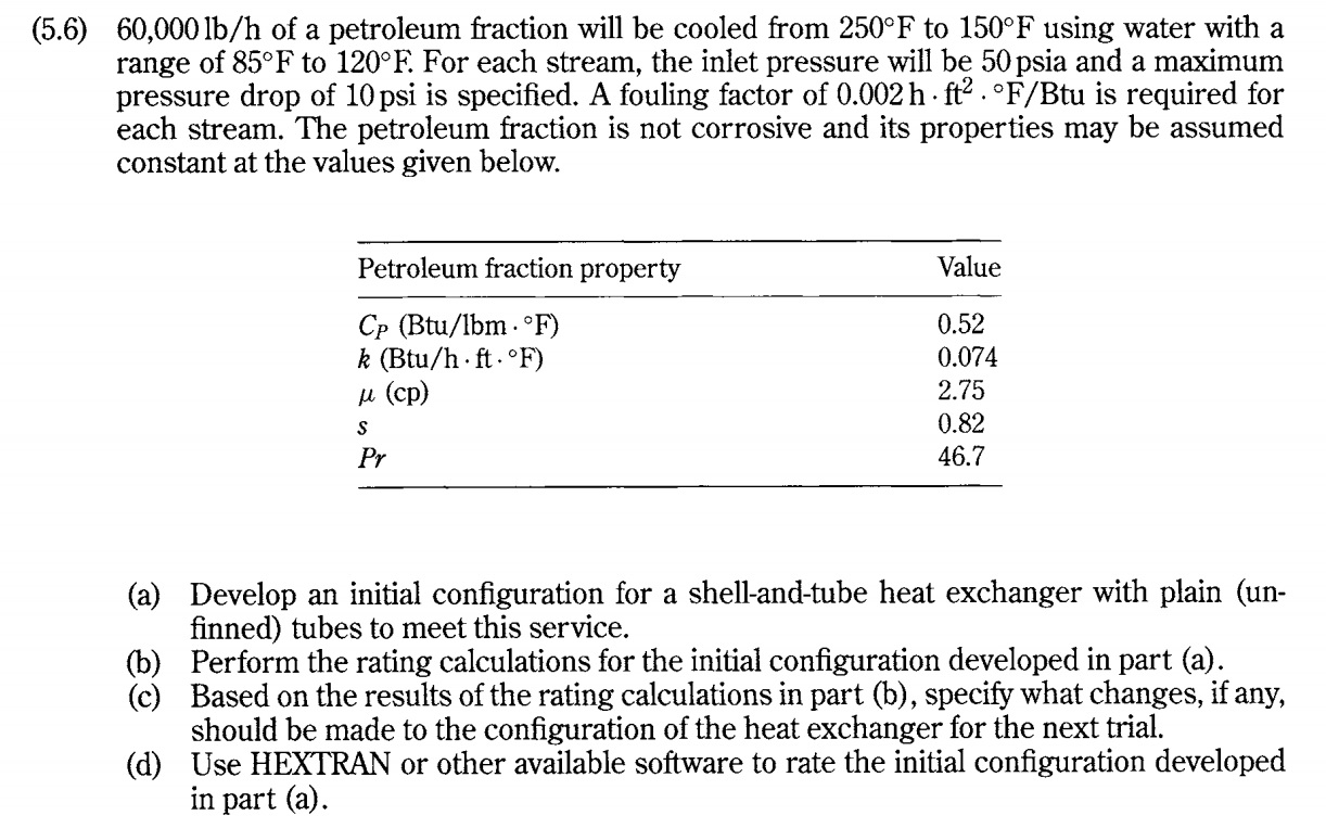 This Problem Is About "design Of Shell And Tube | Chegg.com