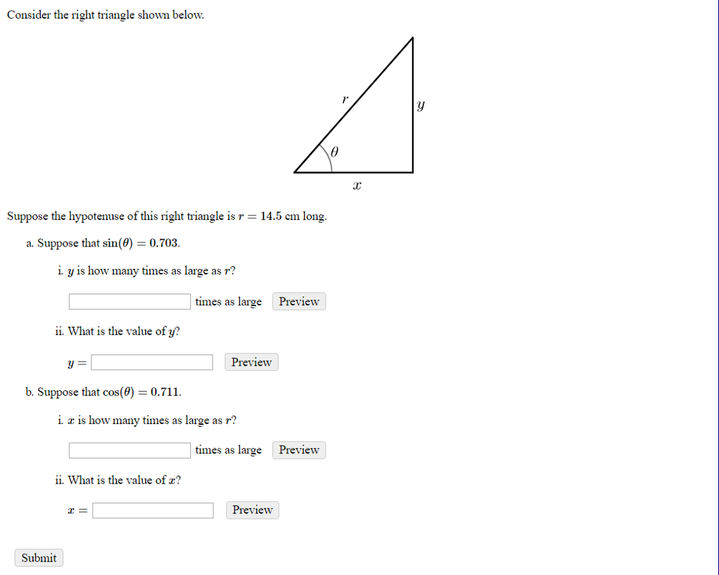 Solved Consider the right triangle shown below Suppose the | Chegg.com