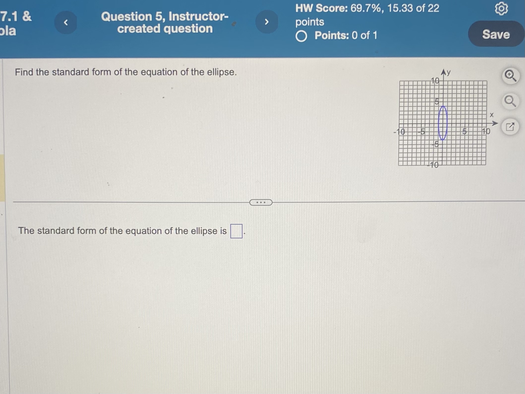 equation of ellipse in standard form calculator