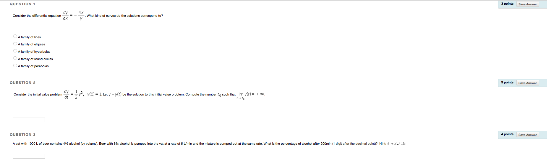 Solved QUESTION 1 3 points Save Answer Consider the | Chegg.com