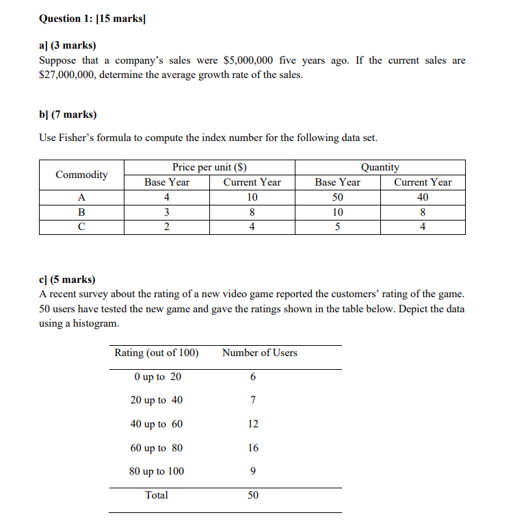 Solved Question 1: [15 marks] al (3 marks) Suppose that a | Chegg.com