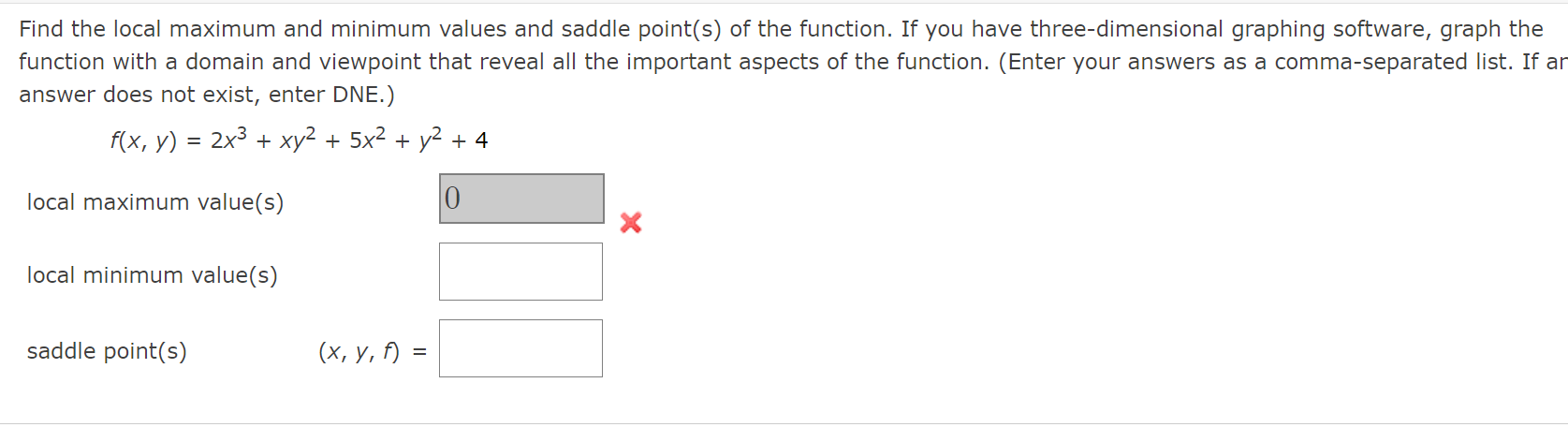 Solved When a problem asks for a max or min value, it is | Chegg.com