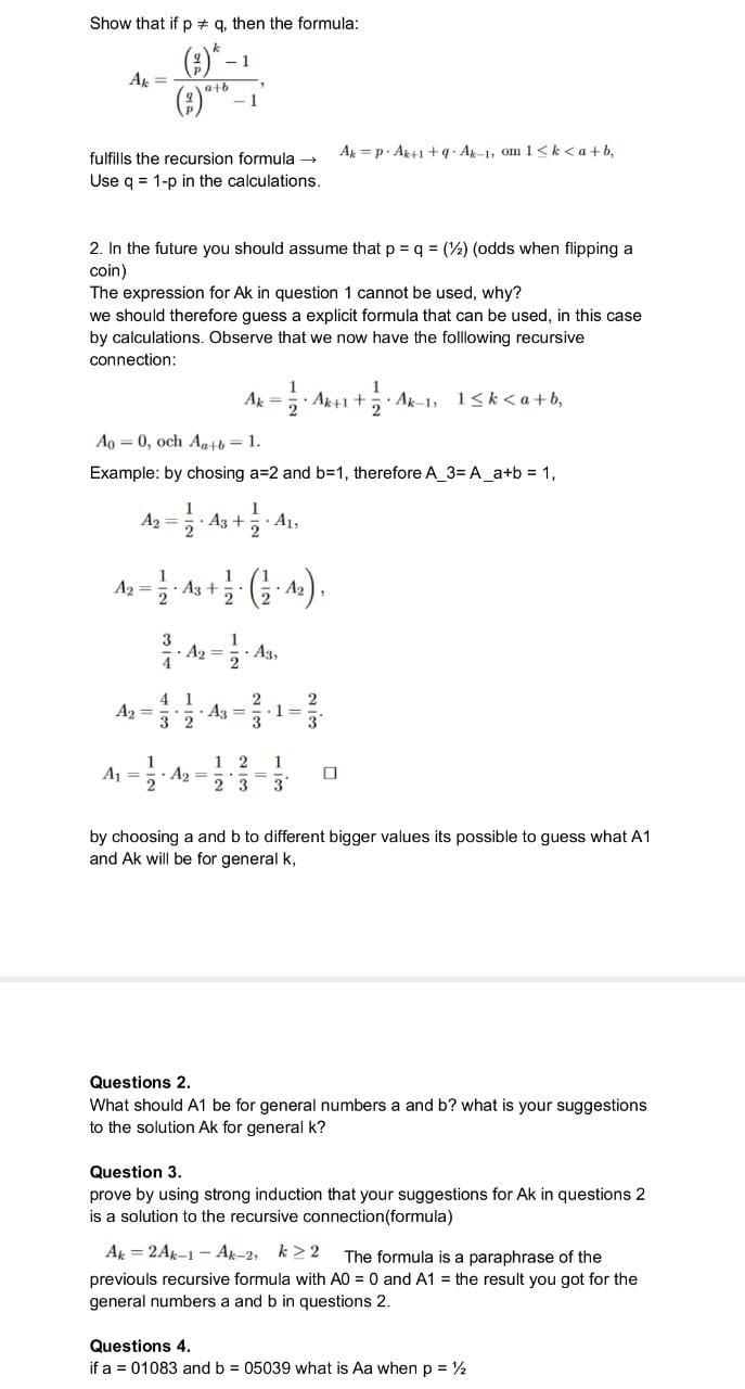 Solved Show that if p = 4, then the formula: -1 As = atb | Chegg.com