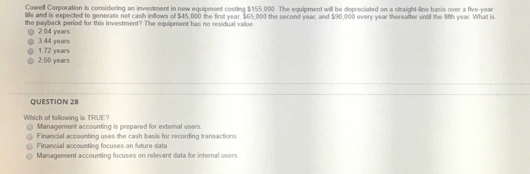 Solved Cowell Corporation is considering an investment in